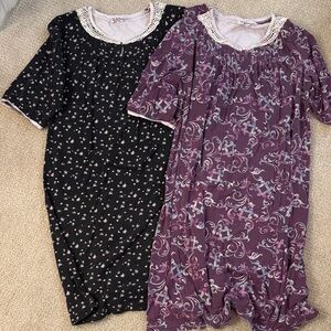 Silverts Adaptive Clothing, Floral and Swirl Patterned Nightgowns (2), SZ:L